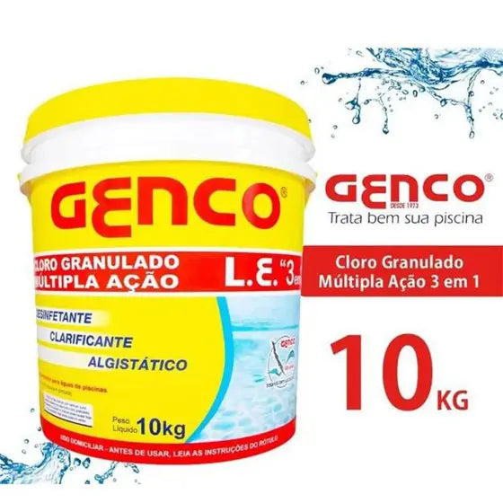 Genco Cloro Granulado Múltipla Ação 3 em 1 10kg