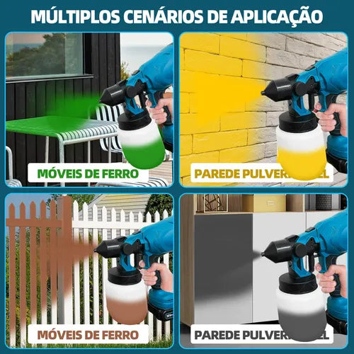 Pistola Pulverizador De Tinta Bateria Portátil Profissional