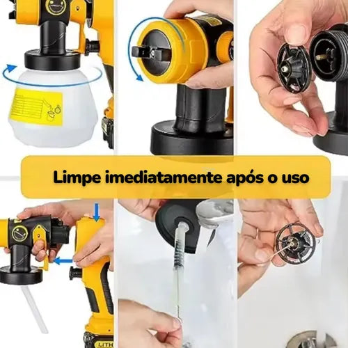 Pistola Pulverizador Tinta Elétrico Compressor 37000r/m 21v