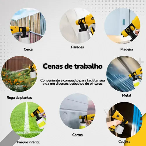 Pistola Pulverizador Tinta Elétrico Compressor 37000r/m 21v